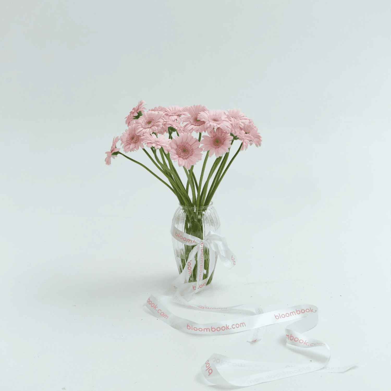 20 mini Gerberas Rosas en Florero