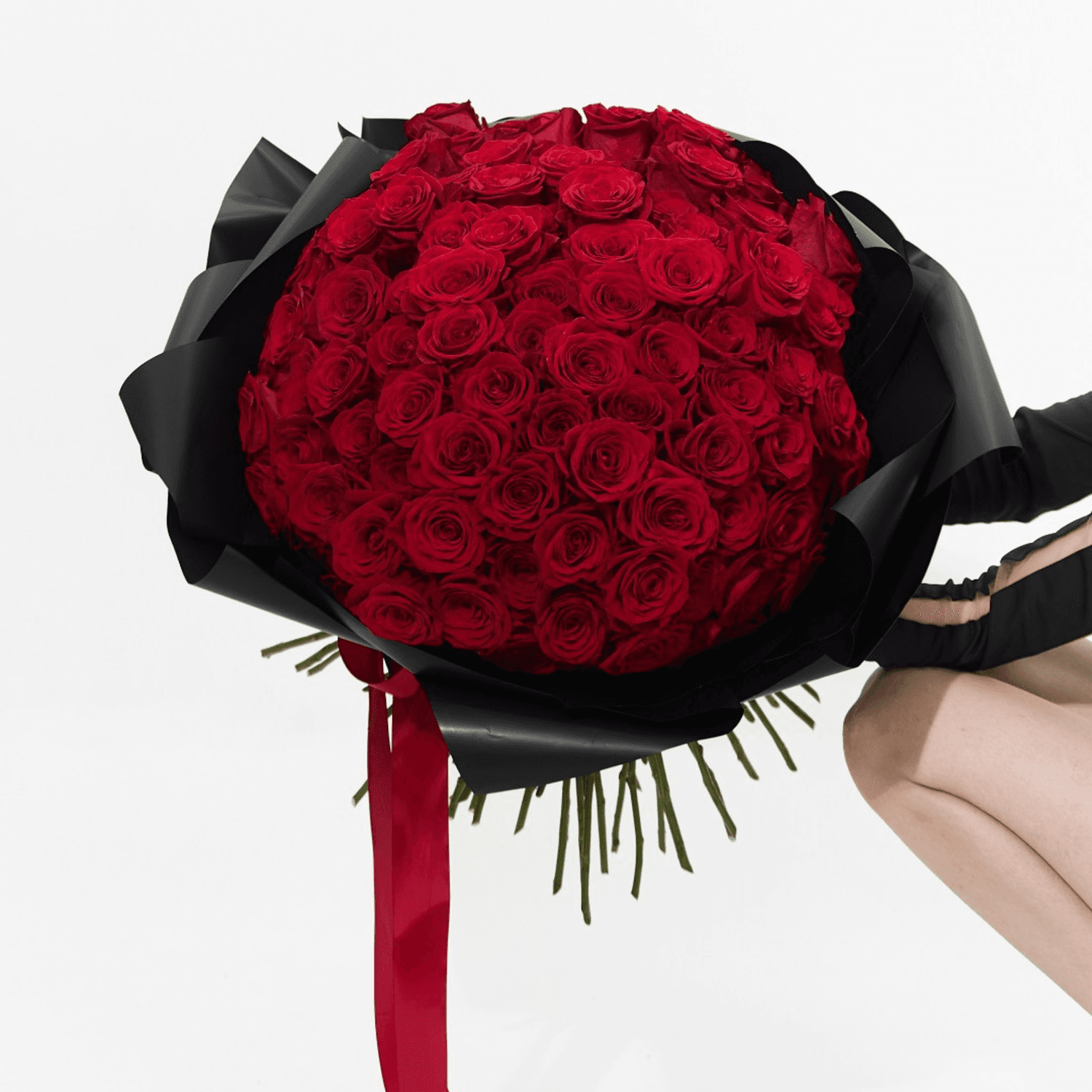 100 Red Roses Bouquet | Luxury Rose Delivery