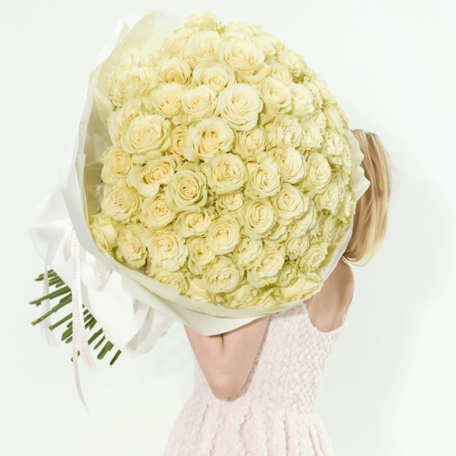 100 White Roses Bouquet | Flower Delivery