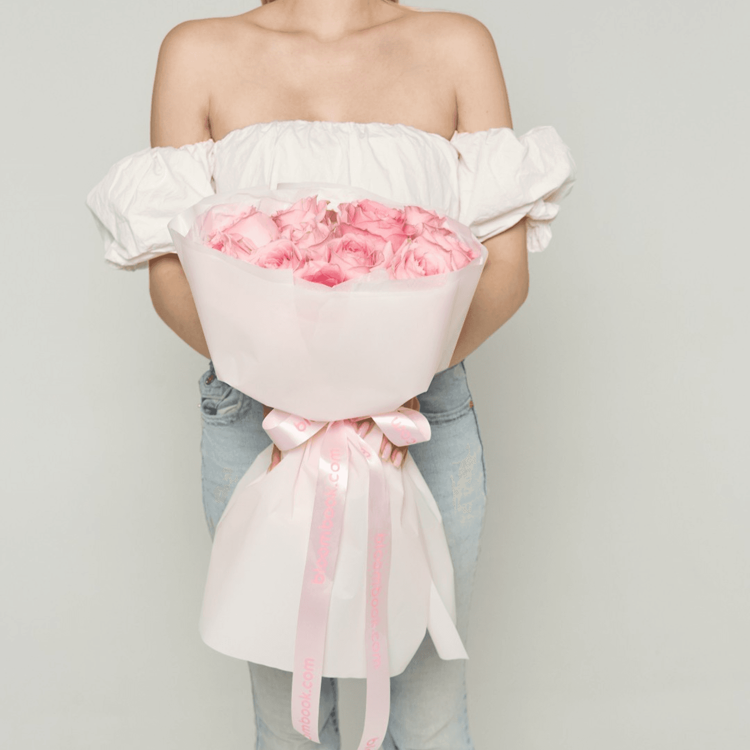 12 Pink Roses Bouquet