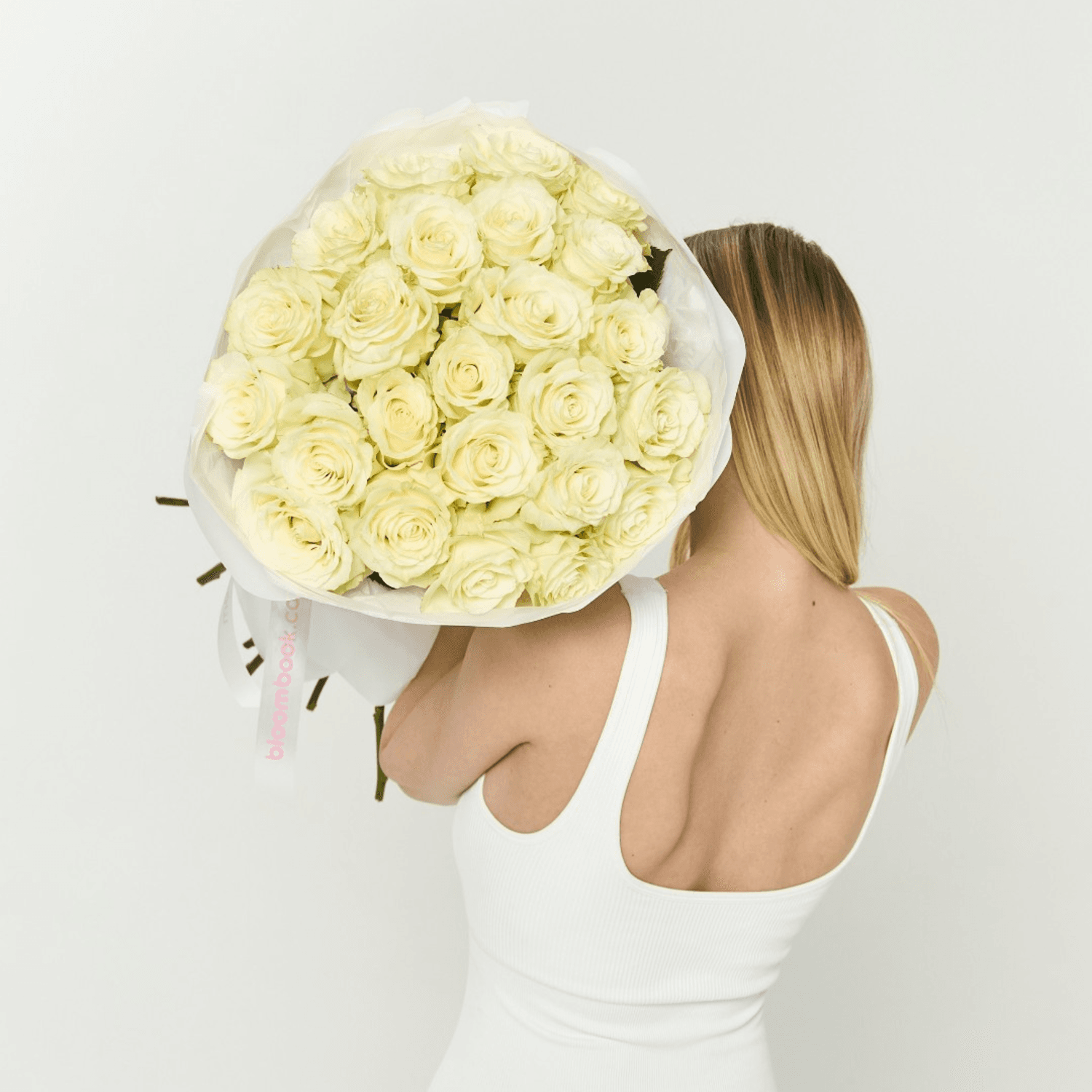 25 White Roses Bouquet | Flower Delivery