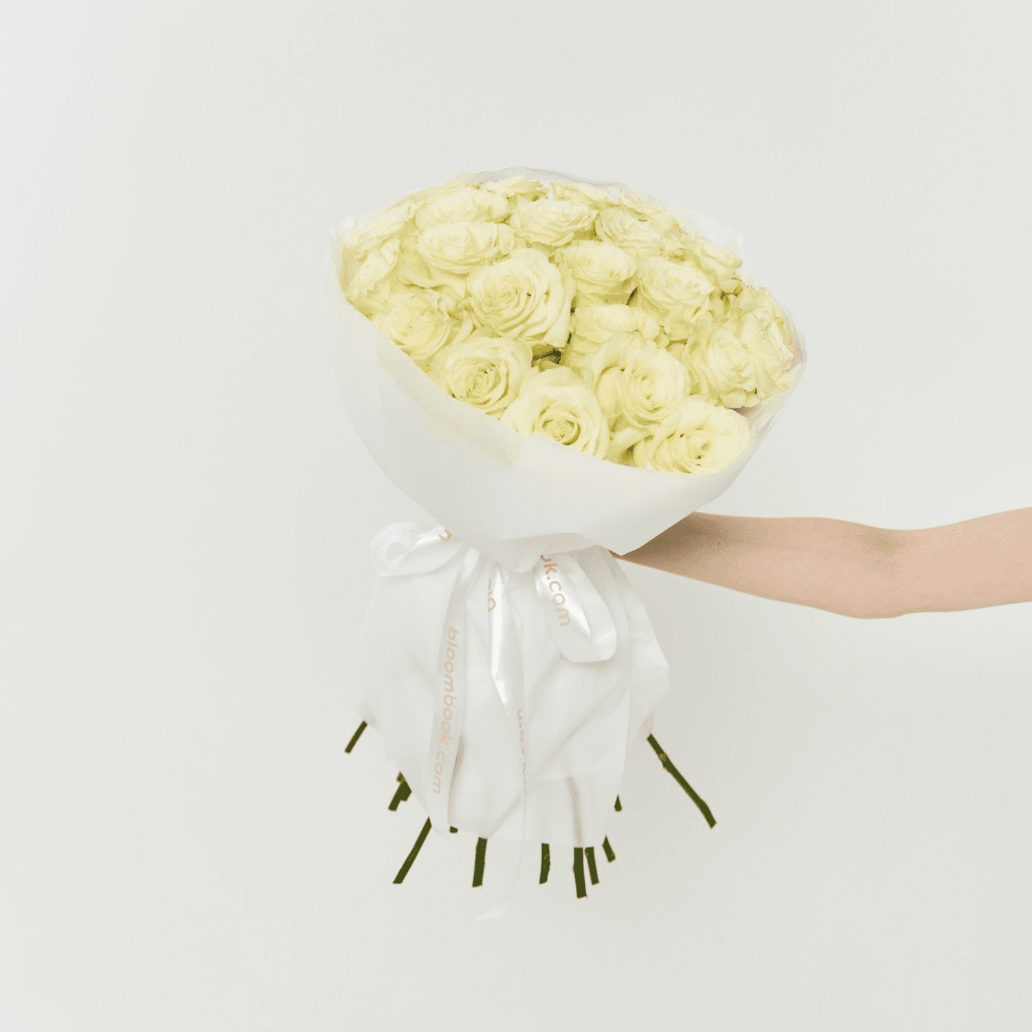 25 White Roses Bouquet | Flower Delivery
