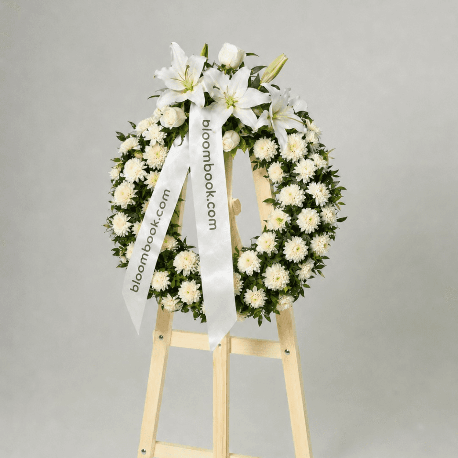 White Lily Funeral Wreath – Sympathy Flower Delivery