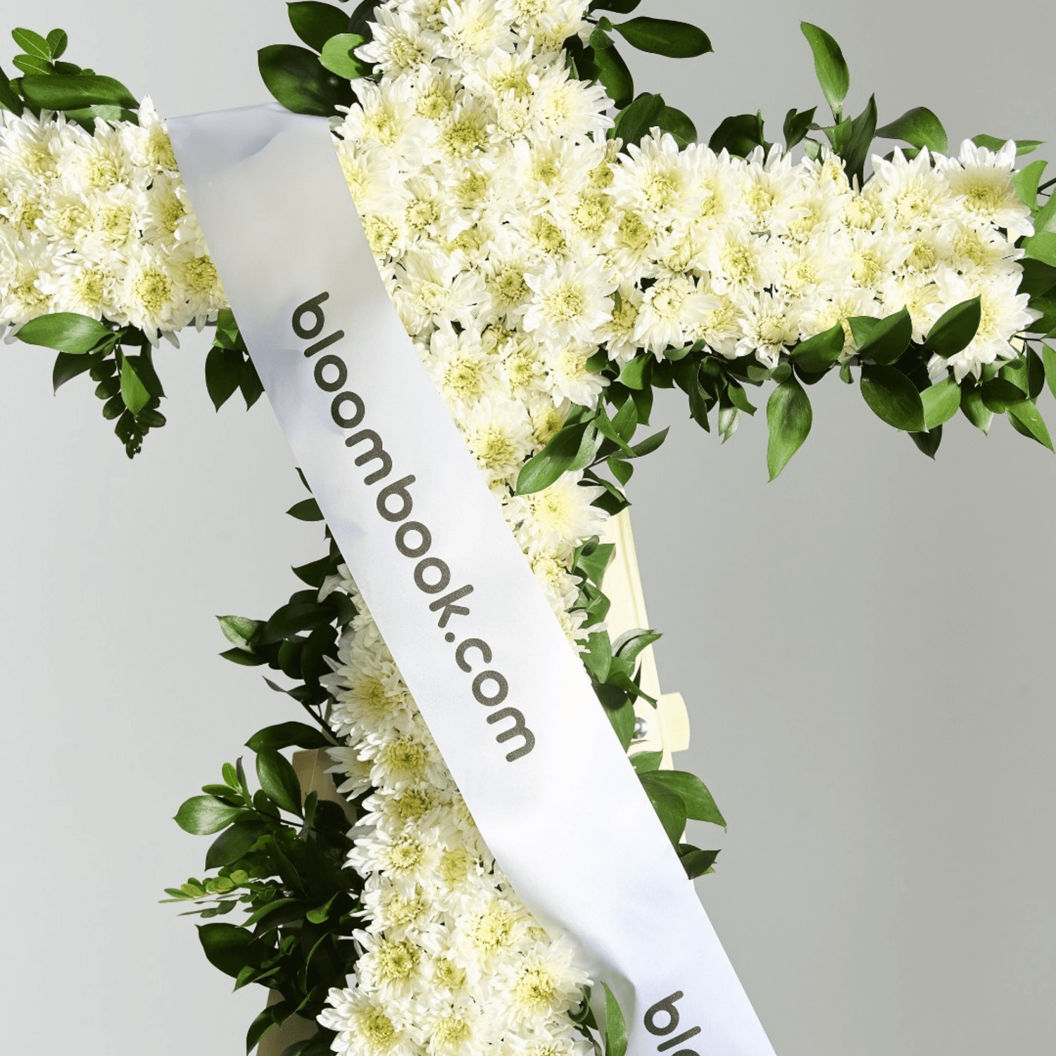 White Sympathy Funeral Cross – Funeral Flower Delivery